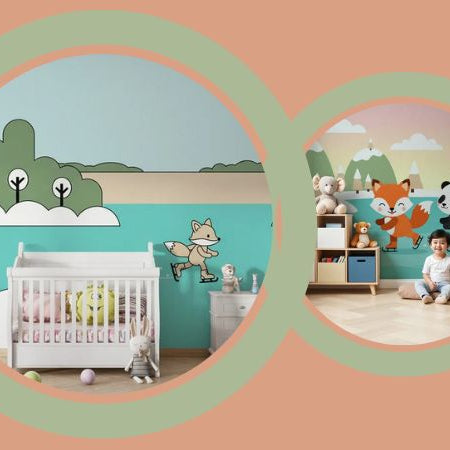 décoration chambre enfant papier peint patinoire