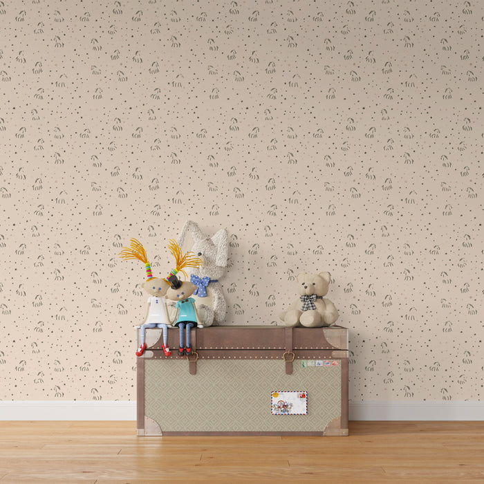 Papier peint chambre enfant à motifs | Motifs délicats de petites étoiles et animaux