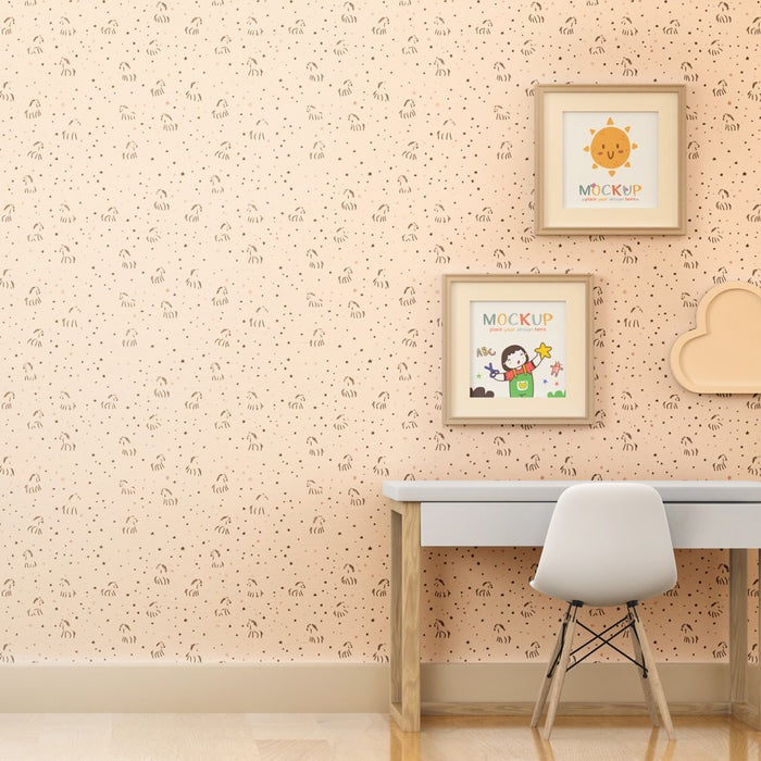Papier peint chambre enfant à motifs | Motifs délicats de petites étoiles et animaux