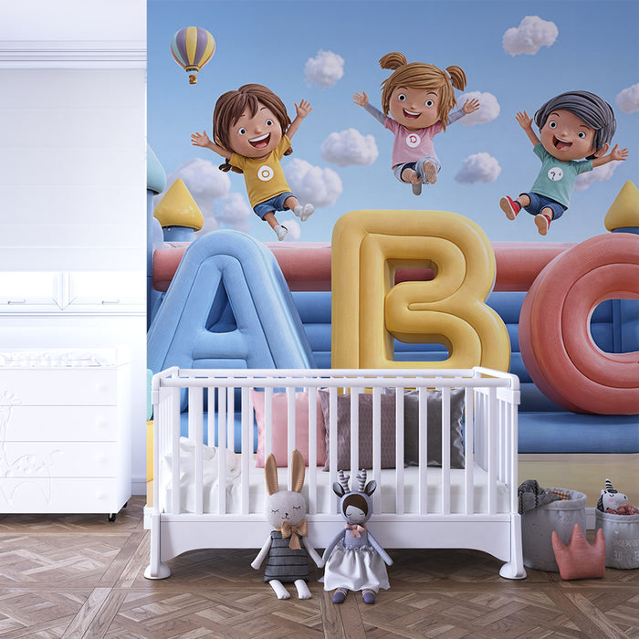 Carta da parati bambini | Castello gonfiabile ABC