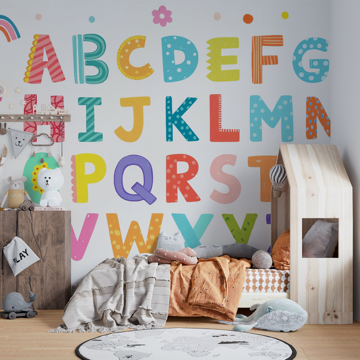Tapet pentru copii cu alfabet | Abecedar colorat