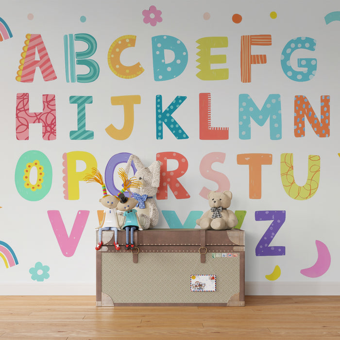 Tapet pentru copii cu alfabet | Abecedar colorat
