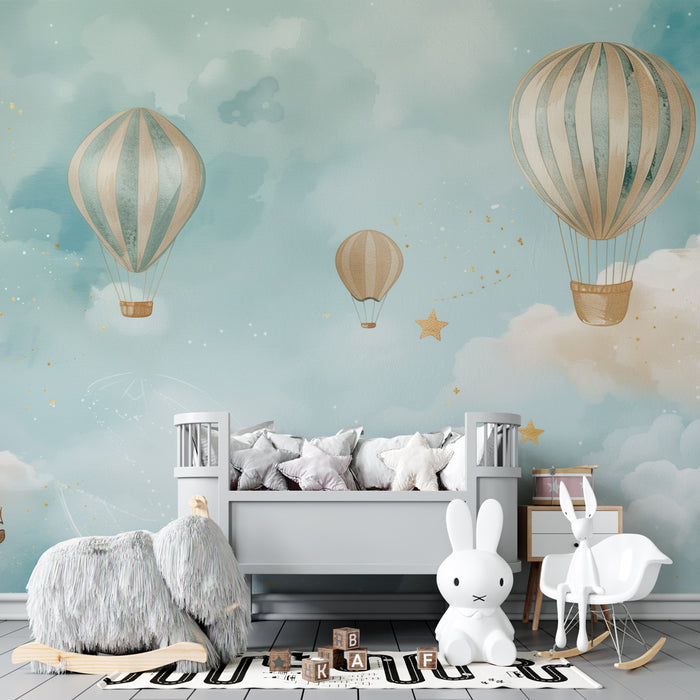 Barntapet | Drömmande luftballonger och stjärnbeströdda moln