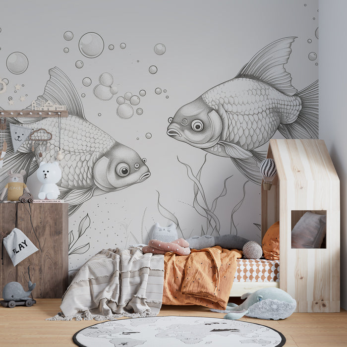 Papel de parede criança | Peixes dourados em ballet aquático