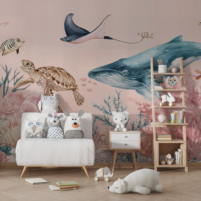 Papel de parede oceano | Mundo subaquático pastel