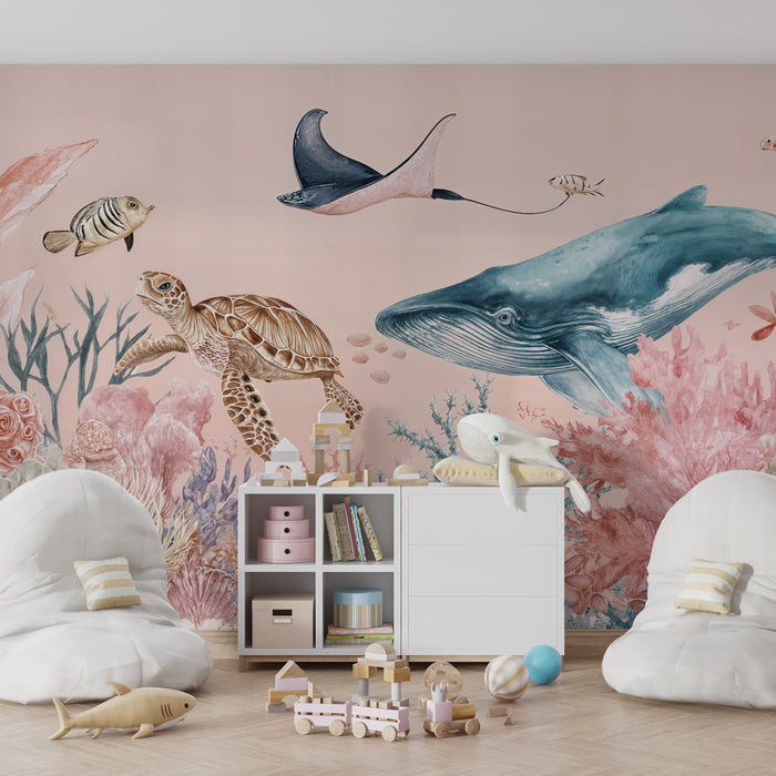 Papel de parede oceano | Mundo subaquático pastel