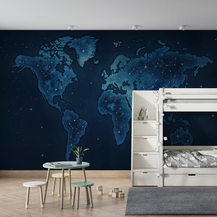 Papel de parede mapa estelar | Design noturno com constelações