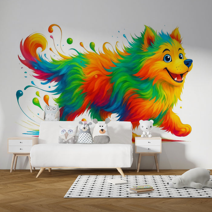 Tapet câine colorat | Ilustrație pop art