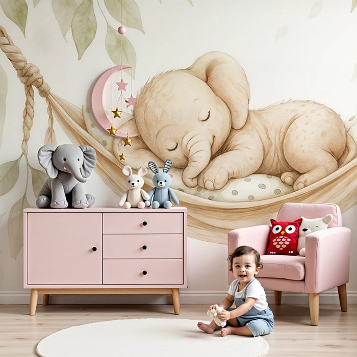 Papier peint éléphant | Design doux et apaisant
