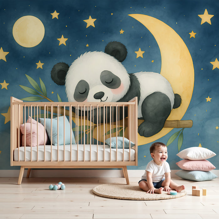 Paberi tapeet beebi tuba | Unine panda tähtede all