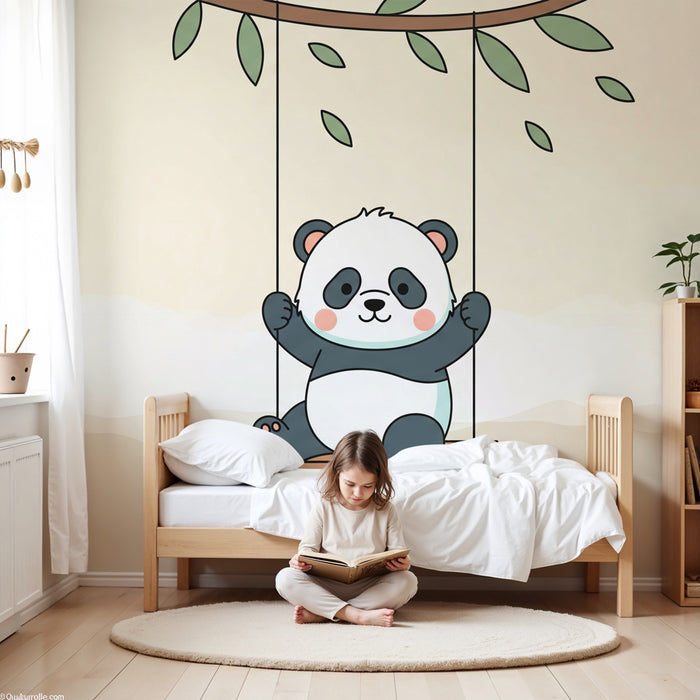 Paberi tapeet beebi tuba | Armas panda kiigel