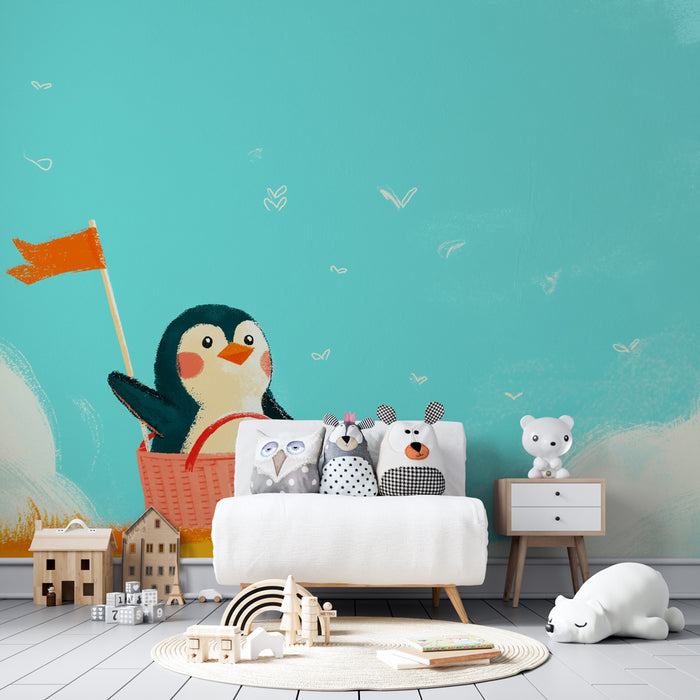 Papel de parede quarto bebê | Veseli pingvin na pustolovščini
