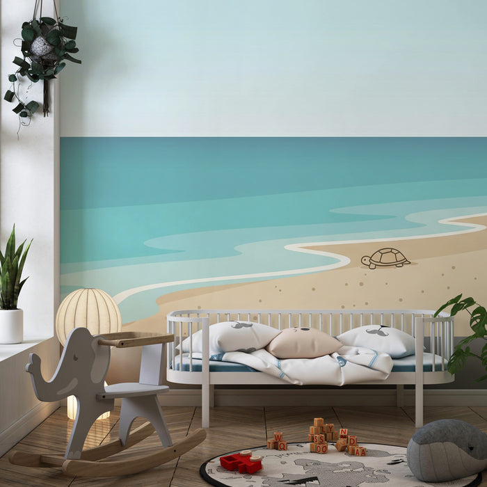 Papier de parede quarto bebê | Mirno plaža s morskom kornjačom