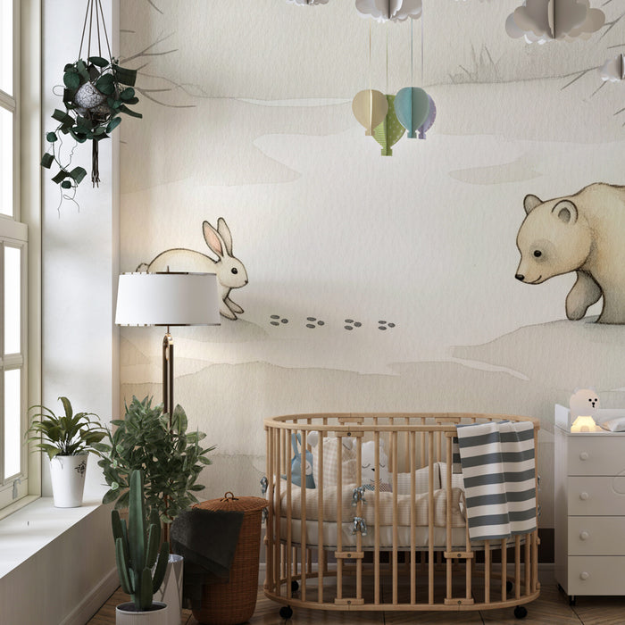 Papel de parede quarto bebê | Zimskih susreta u šumi