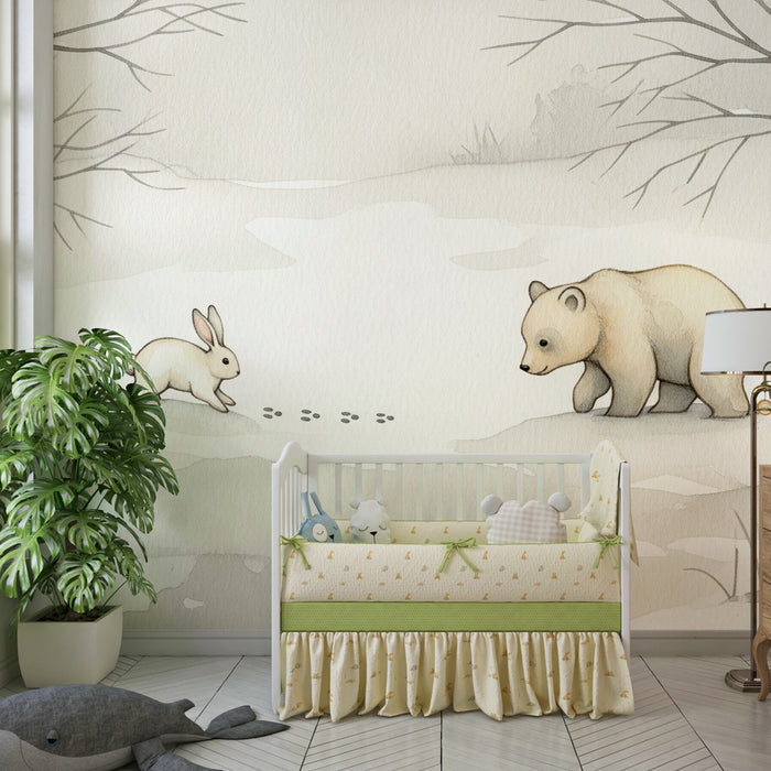 Papel de parede quarto bebê | Zimskih susreta u šumi