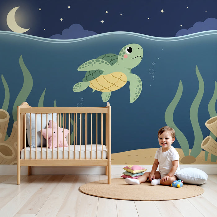 Papel de parede quarto bebê | Želva plava pod morjem
