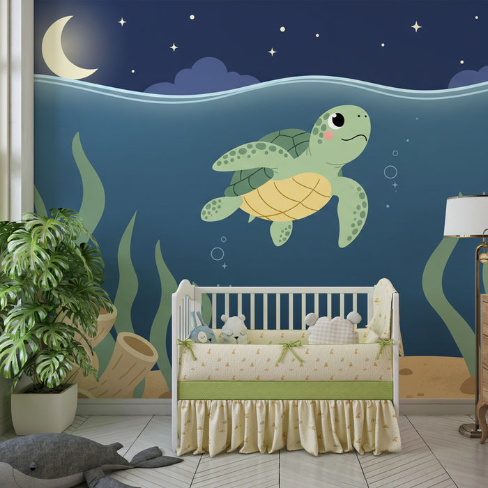 Papel de parede quarto bebê | Želva plava pod morjem