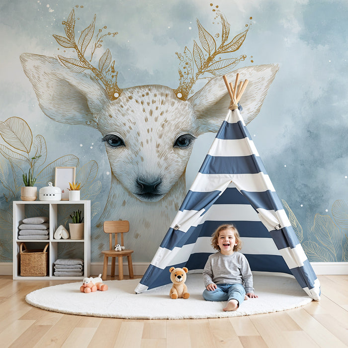 Kids room wallpaper | Armsome faon keset pehmea maastikul