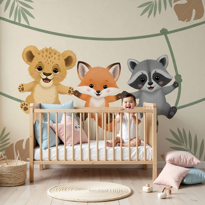Kinderkamer behang | Vrienden van dieren in de jungle