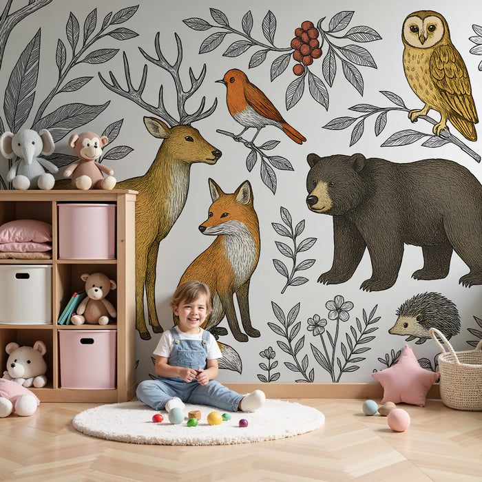 Papel de parede criança | Animais da floresta e natureza