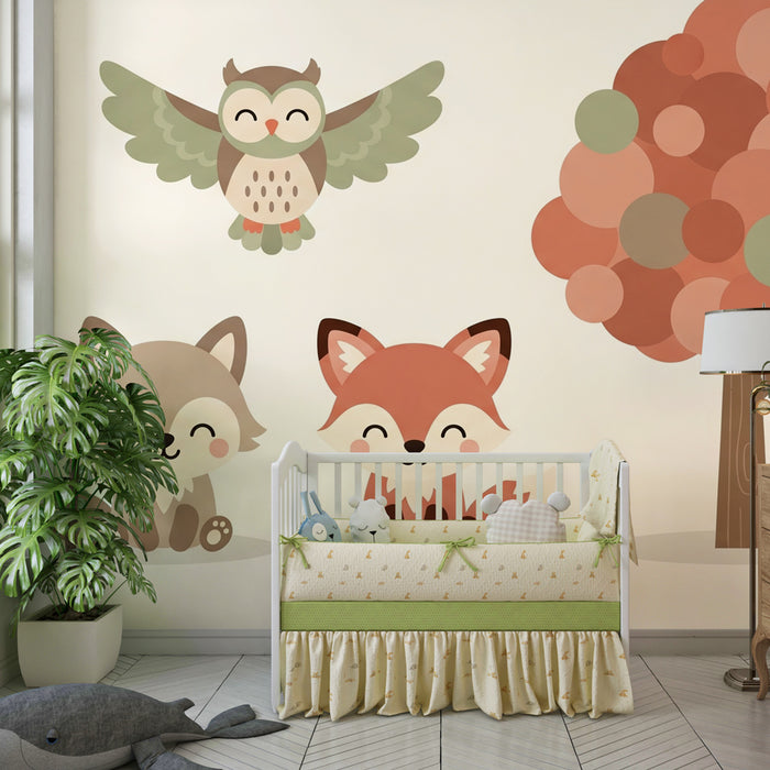 Carta da parati bambini | Animali della foresta carini