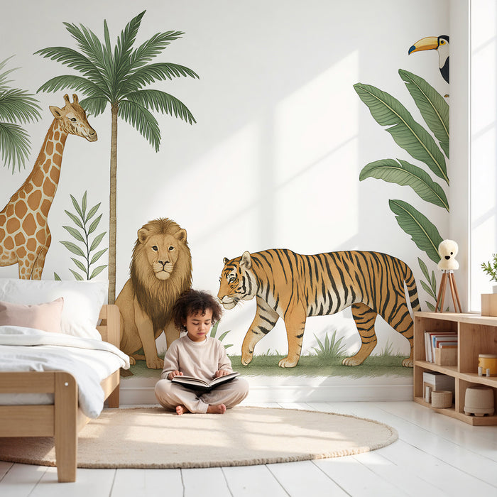 Kinderzimmer Tapete | Savannentiere
