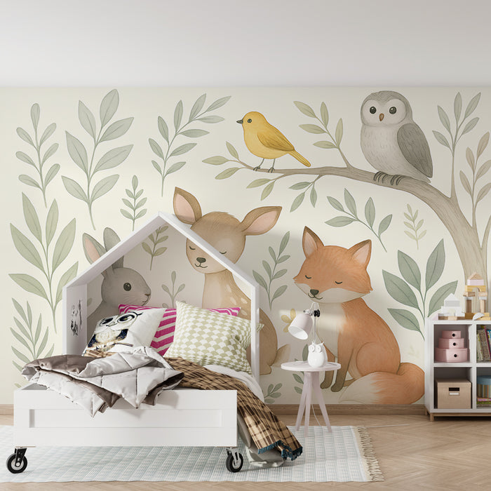 Papel de parede criança | Animais suaves da floresta