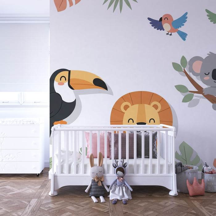 Kinderkamer behang | Grappige dieren in de jungle