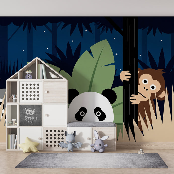 Kinderkamer behang | Wilde dieren in de jungle