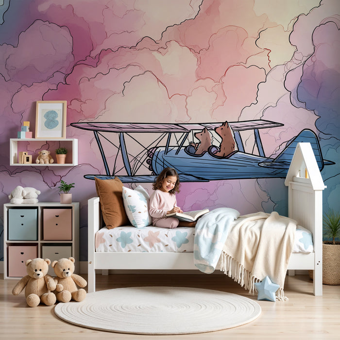 Kinderkamer behang | Avontuur in de wolken