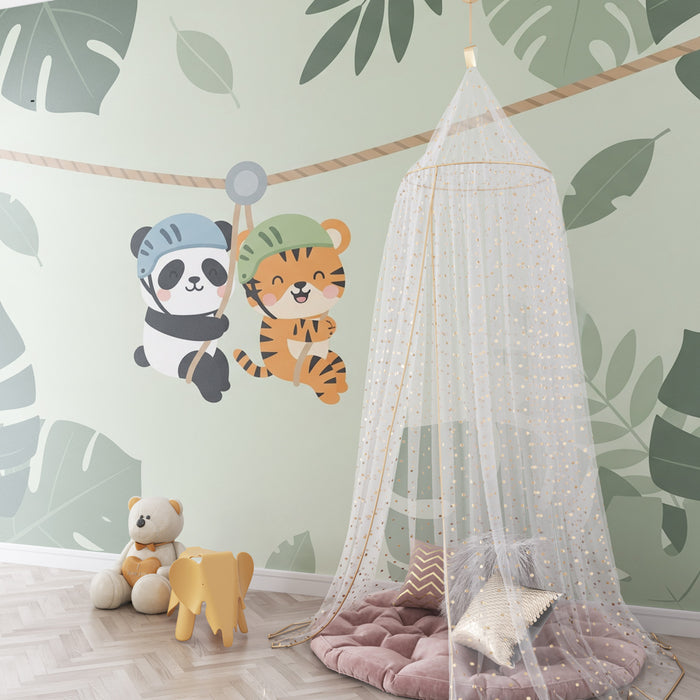 Papier peint chambre enfant | Aventure des animaux en jungle