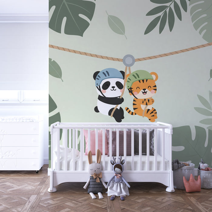 Papier peint chambre enfant | Aventure des animaux en jungle