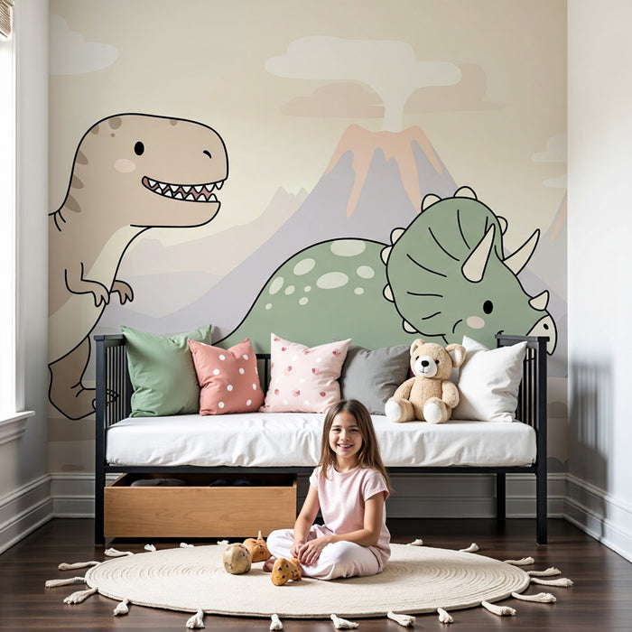 Kinderzimmer Tapete | Abenteuer der kleinen Dinosaurier