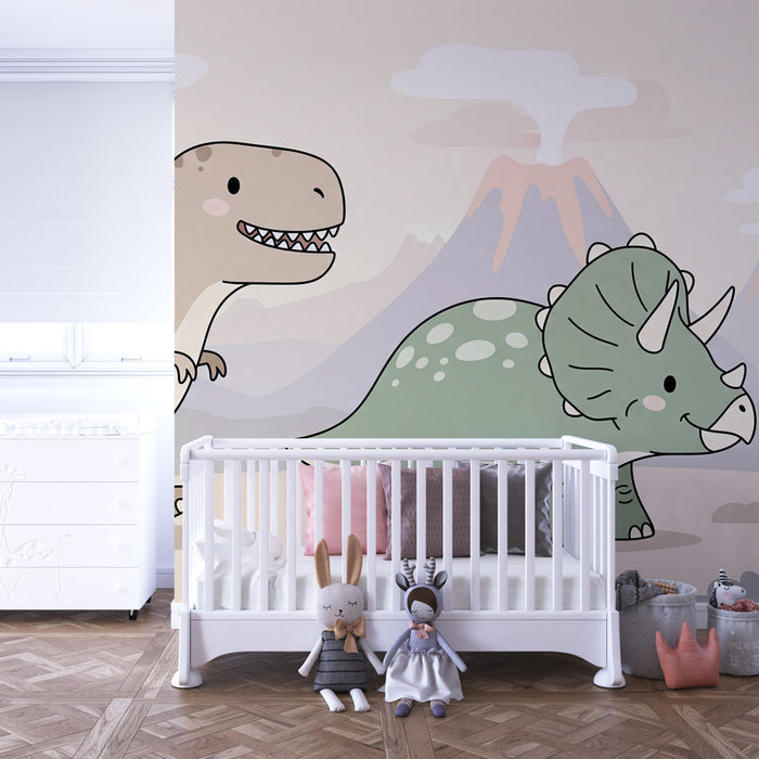 Kinderzimmer Tapete | Abenteuer der kleinen Dinosaurier