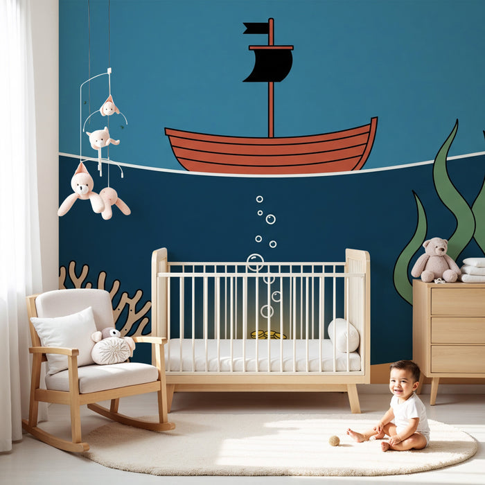 Kinderkamer behang | Onderwateravontuur en verborgen schat