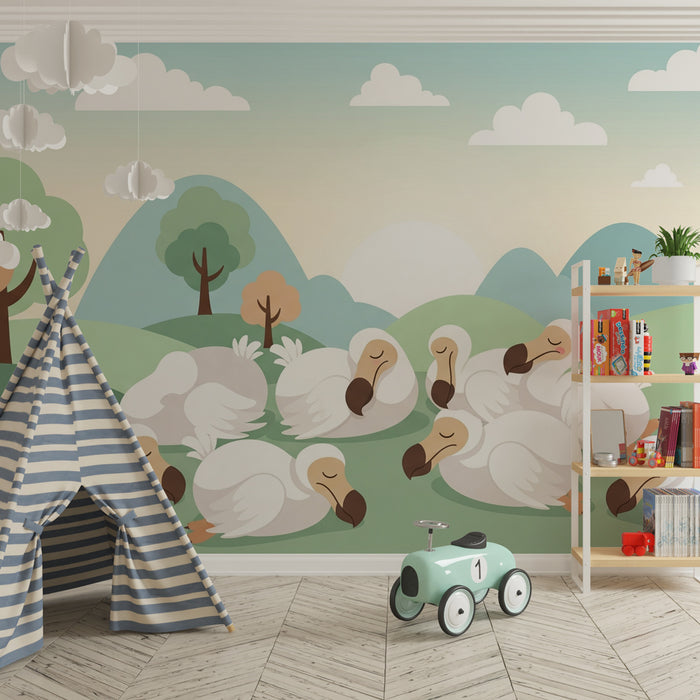 Detská izba tapeta | Spiace kačky v prírode