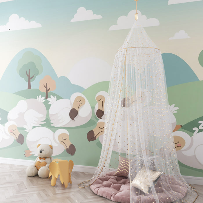 Detská izba tapeta | Spiace kačky v prírode