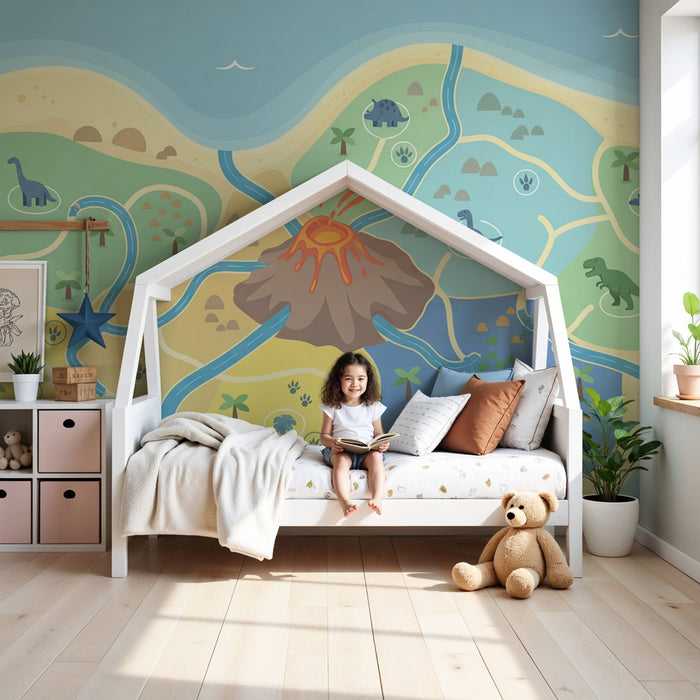 Kids room wallpaper | Детска стая с динозаври
