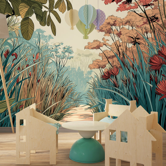 Kids room wallpaper | Path in the heart of nature