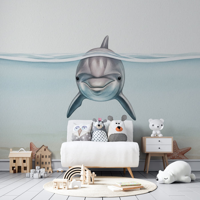 Dječja soba tapeta | Sretan delfin u oceanu