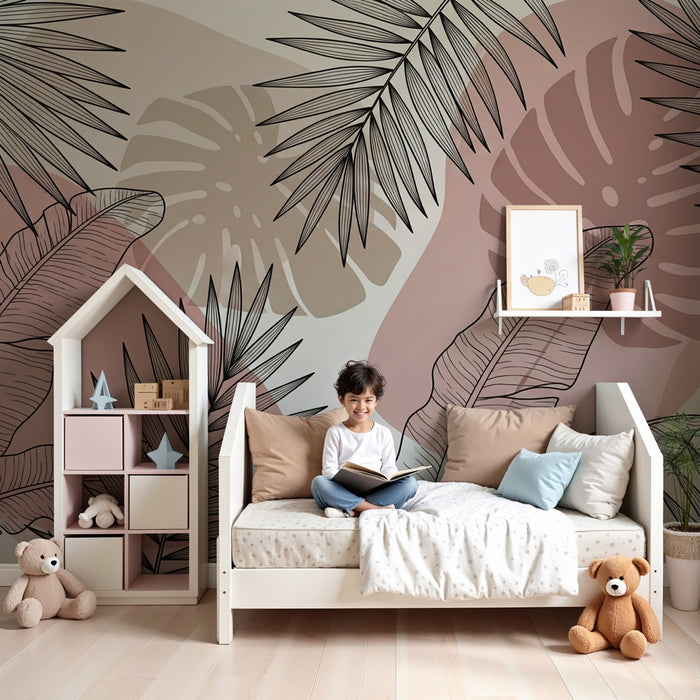 Papel pintado infantil | Hojas tropicales en línea