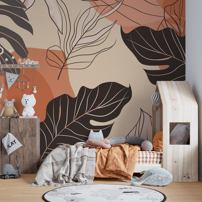Tapet barnerom | Moderne tropiske blader