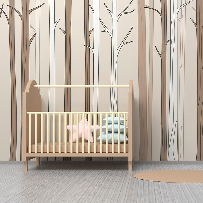 Kids room wallpaper | Rahu mets neutraalsetes toonides