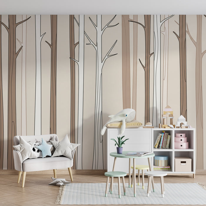 Kids room wallpaper | Rahu mets neutraalsetes toonides