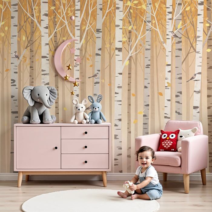 Kids room wallpaper | Peaceful autumn forest