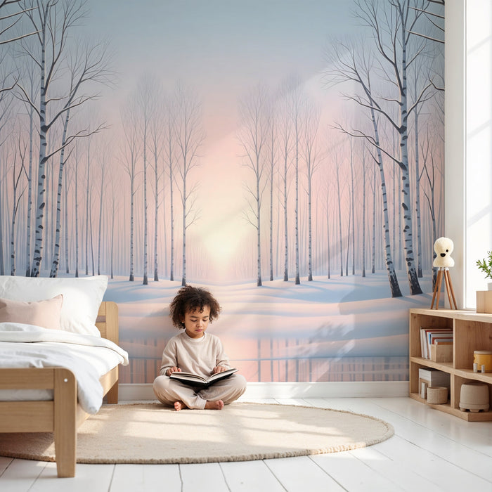 Papel de parede criança | Floresta de inverno tranquila