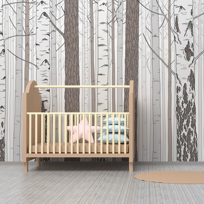 Kids room wallpaper | Soothing Birch Forest