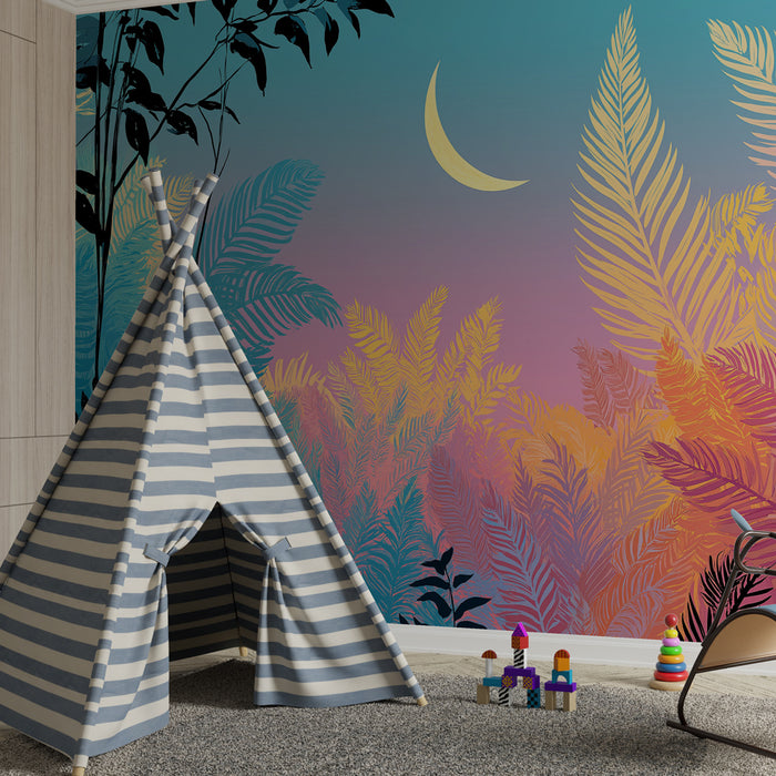 Papel de parede criança | Tropical forest under a starry sky