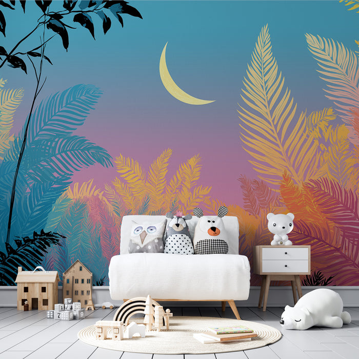 Papel de parede criança | Tropical forest under a starry sky
