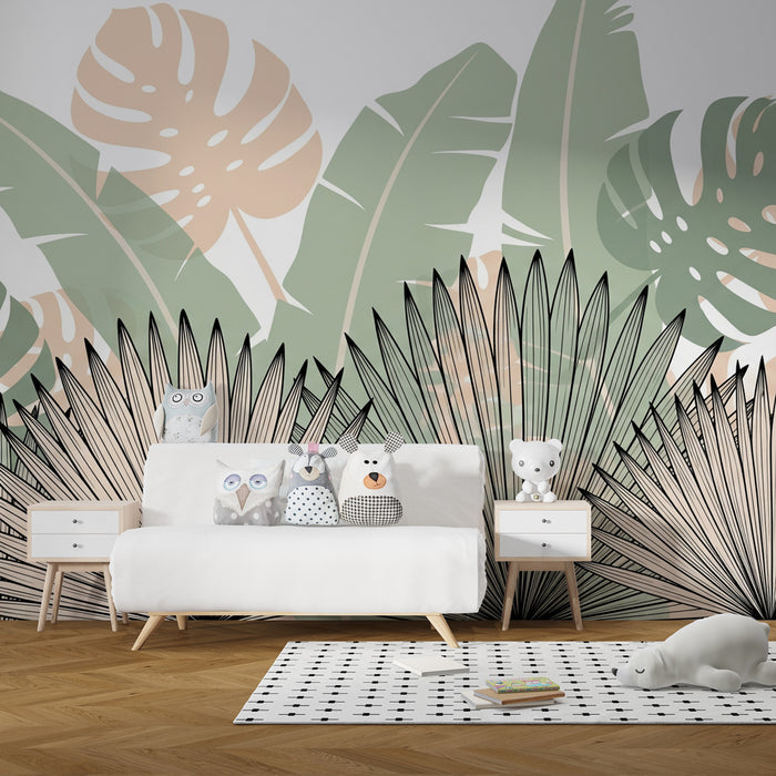 Papel de parede criança | Fougères et palmiers eleganți
